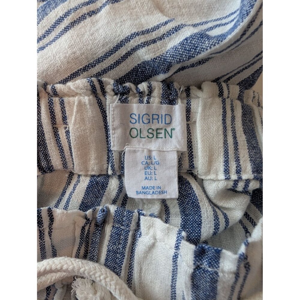Sigrid Olsen Large Pull On Linen Blend Pants Lage… - image 3